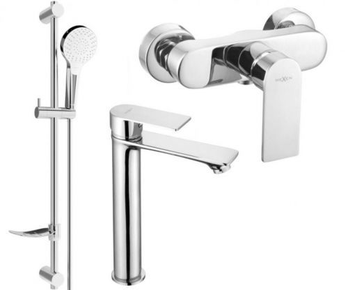 MEXEN Royo DF05 Set umyvadlové a sprchová baterie s příslušenstvím, chrom 72214DF05-00