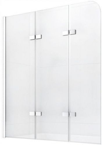 MEXEN Felix vanová zástěna trojkřídlá 120x140 cm, transparent, chrom 890-120-003-01-00