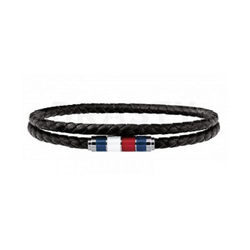 Tommy Hilfiger Stylový černý kožený náramek TH2790056