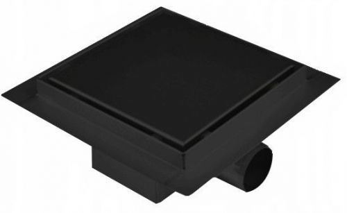 MEXEN Plochá podlahová vpusť čtverec 12x12 cm černá 1710012