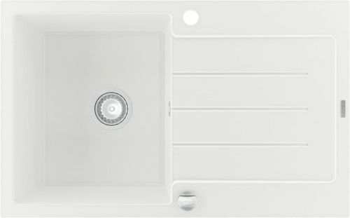 MEXEN Bruno granitový dřez 1 s odkapávačem 900x500 mm, bílá 6513791010-20
