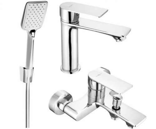 MEXEN Royo R62 Set umyvadlové a vanové baterie s příslušenstvím, chrom 72203R62-00