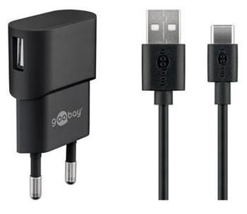 Napájecí a nabíjecí adaptér 230V na USB 5V/1A + USB-C kabel 1m