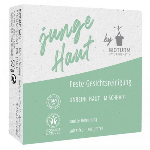 Bioturm Junge Haut Tuhé mýdlo na čistění problematické pleti s akné 50 g