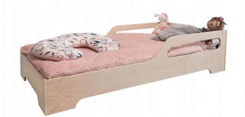 Dětská postel se zábranou Ourbaby Crocodile bed 140x70 cm přírodní