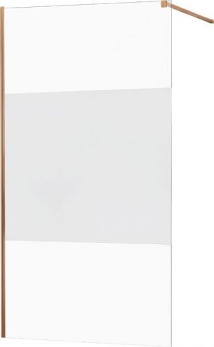 MEXEN KIOTO Sprchová zástěna WALK-IN 110x200 cm 8 mm, růžové zlato, Transparent/matné sklo 800-110-101-60-35
