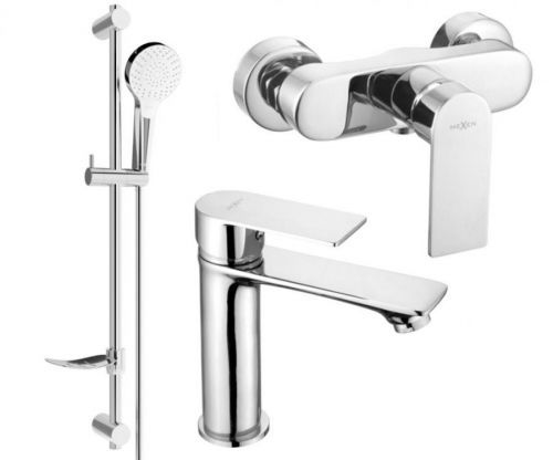 MEXEN Royo DF05 Set umyvadlové a sprchové baterie s příslušenstvím, chrom 72204DF05-00