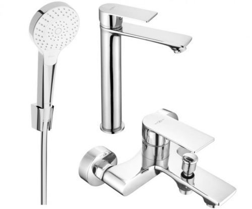 MEXEN Royo R05 Set umyvadlové a vanové baterie s příslušenstvím, chrom 72213R05-00