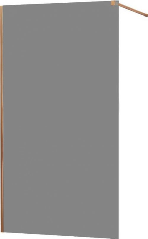 MEXEN KIOTO Sprchová zástěna WALK-IN 110x200 cm 8 mm, růžové zlato, kouřové sklo 800-110-101-60-40