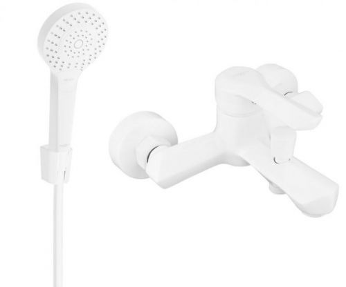 MEXEN Saber R05 vanová baterie se sprchou set, bílá 7213R05-20