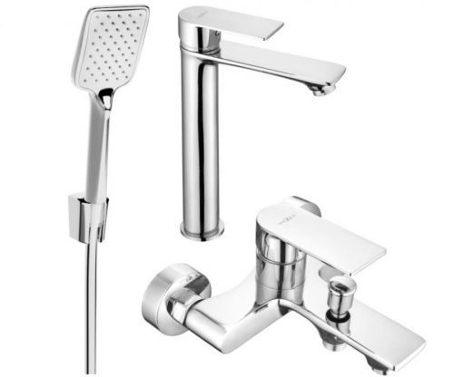 MEXEN Royo R62 Set umyvadlové a vanové baterie s příslušenstvím, chrom 72213R62-00