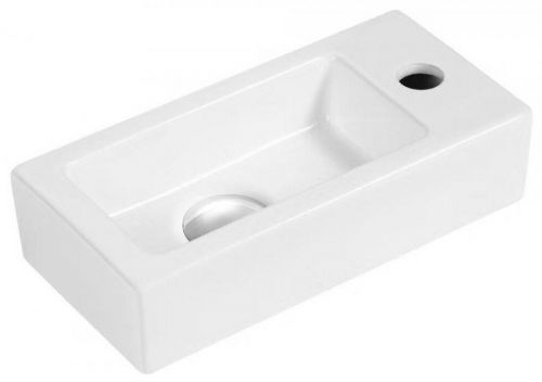 SAPHO ZOE keramické umývátko 37x9x18 cm, na desku, otvor pro baterii vpravo AR495