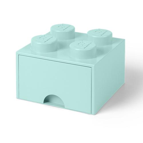 LEGO úložný box 4 s šuplíkem - aqua