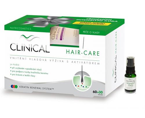 Clinical Clinical Hair-care 60 tob. + 30 tob. ZDARMA + Arganový olej ZDARMA