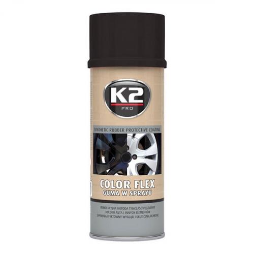 Kaučuk syntetický K2 Color Flex 400ml, černý lesklý