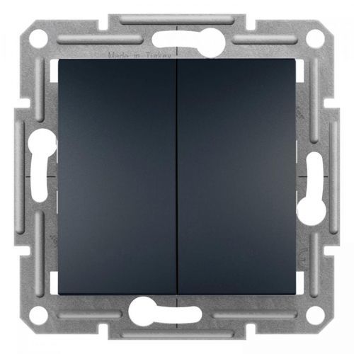 Přepínač dvojitý střídavý Schneider Asfora řazení 6+6 antracit