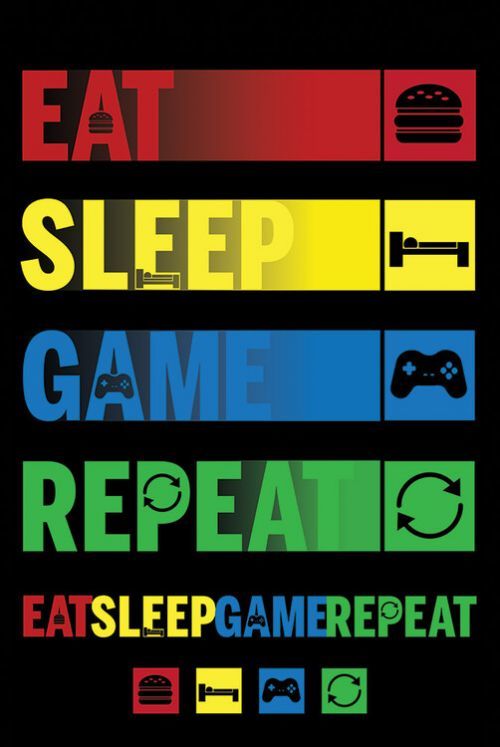 PYRAMID INTERNATIONAL Plakát, Obraz - Eat Sleep Game Repeat, (61 x 91.5 cm)