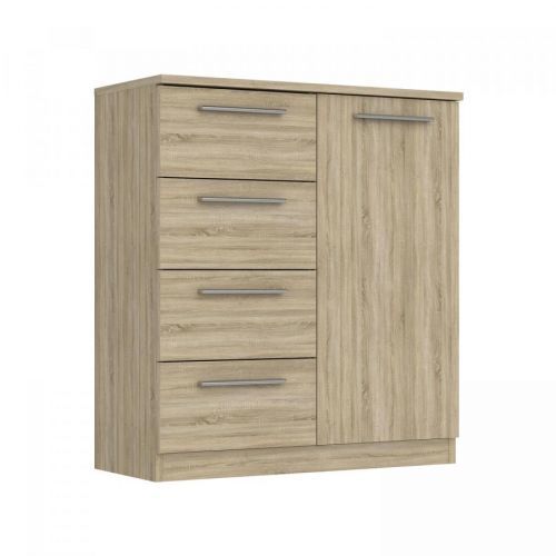 Komoda 1 dveře + 4 zásuvky SURREY dub Sonoma
