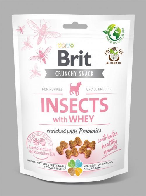 Brit Care Dog Crunchy Cracker s hmyzem, syrovátkou a probiotiky 200g