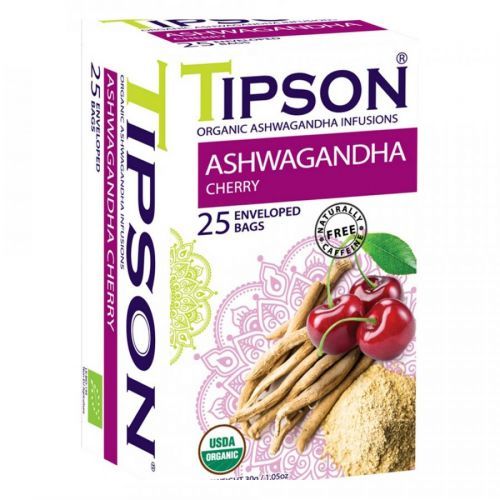 TIPSON Ashwagandha Cherry  bylinný čaj BIO 25 sáčků