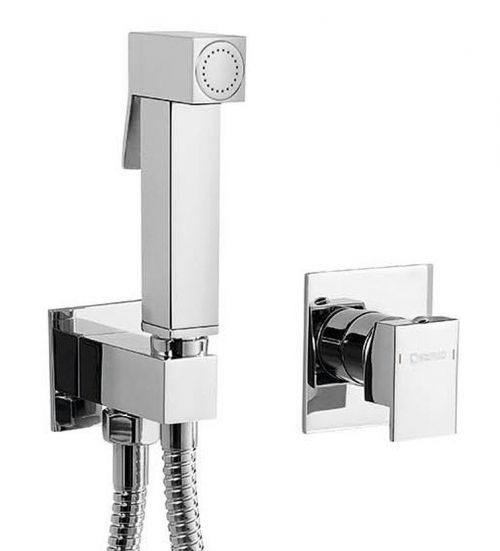 SAPHO Latus podomítková baterie s bidetovou sprškou Latus, hranatá, chrom 1102-40-01