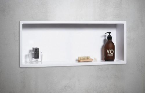 POLYSAN INSERTA zapuštěná police do obkladu, litý mramor, 800x260 mm, bílá 1301-82