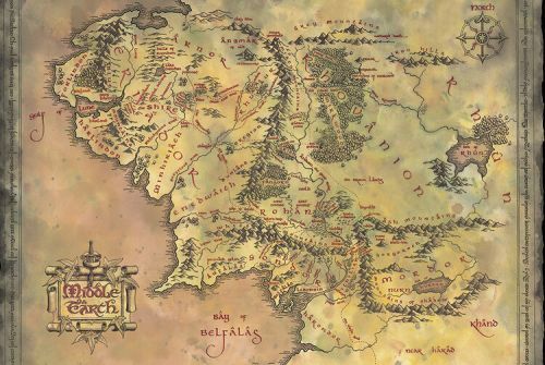 PYRAMID INTERNATIONAL Plakát, Obraz - The Lord of the Rings - Middle Earth Map, (61 x 91.5 cm)
