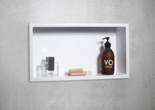 POLYSAN INSERTA zapuštěná police do obkladu, litý mramor, 510x270 mm, bílá 1301-53