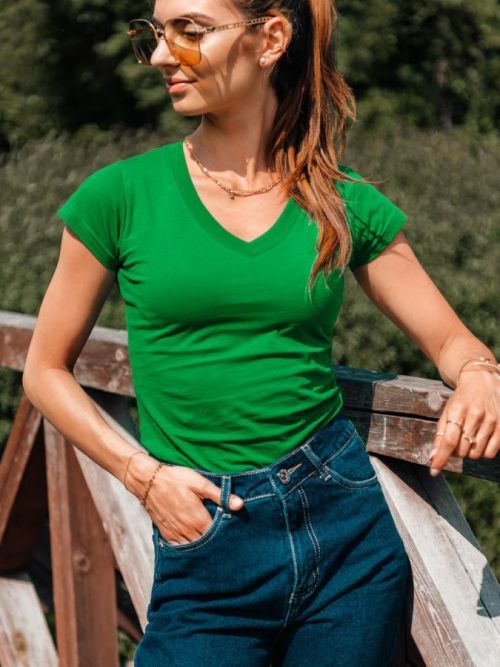 Edoti Dámské basic tričko Casilda zelená S