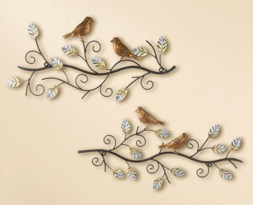 Kovová dekorace Ptáci, 1 kus