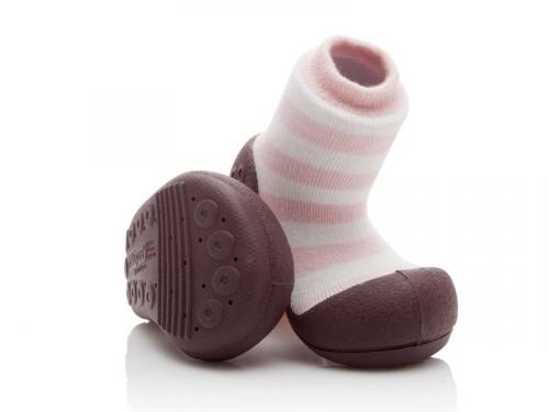 Attipas dívčí botičky Natural Herb Pink 19 hnědá/růžová