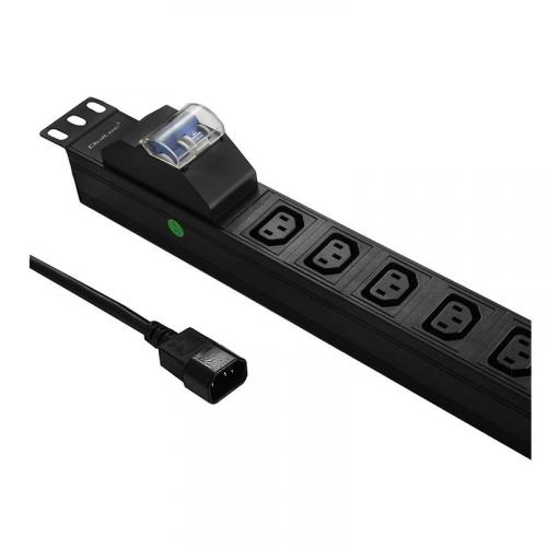 Surge protector CB QOLTEC for RACK 19'' | 1U | 10A | PDU | 8xIEC C13 | 2m