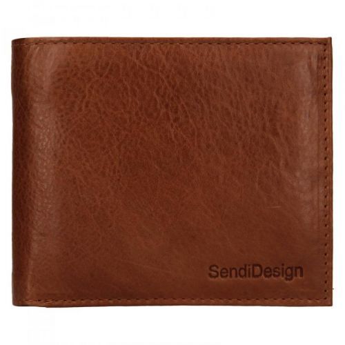 Pánská kožená peněženka SendiDesign Bredly - koňak