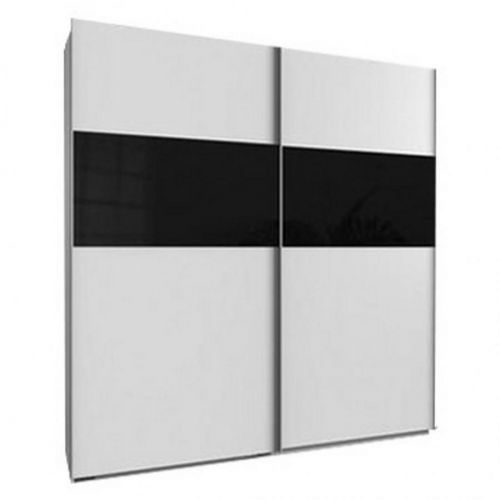 Skříň S Posuvnými Dveřmi Bramfeld,bílá/sklo Černé