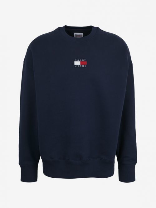 Tommy Jeans Tommy Badge Crew Mikina Modrá