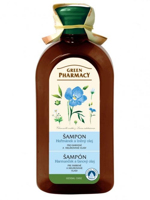 Šampon pro barvené a melírované vlasy s lněným olejem Green Pharmacy - 350 ml