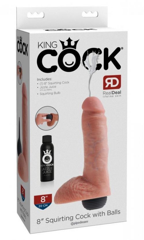 King Cock 8 - lifelike squirting dildo (20cm) - natural