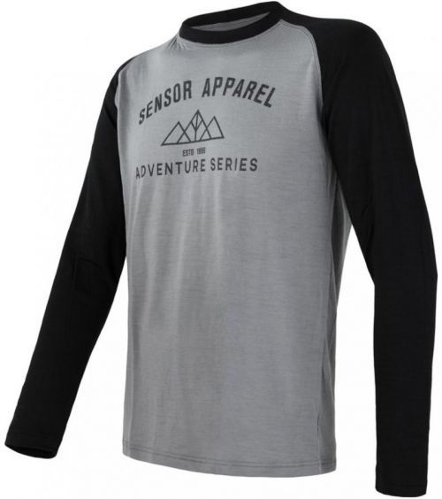 MERINO ACTIVE PT ADVENTURE Pánské funkční triko dlouhý rukáv 19100007 šedá/černá XXL
