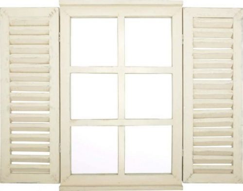 Bílé zrcadlo Esschert Design Window, 59 x 39 cm