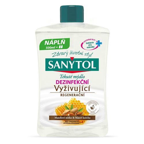 Sanytol Vyživující dezinfekční mýdlo Mandlové mléko & Mateří kašička - náhradní náplň  500 ml