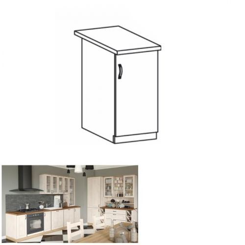 Spodní skříňka ROYAL D40 bílá / sosna skandinávská Tempo Kondela Pravé