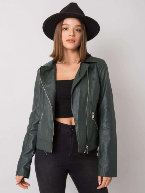 TMAVĚ ZELENÝ DÁMSKÝ KOŽENKOVÝ KŘIVÁK -NM-DE-KR-G88.15X-GREEN Velikost: S