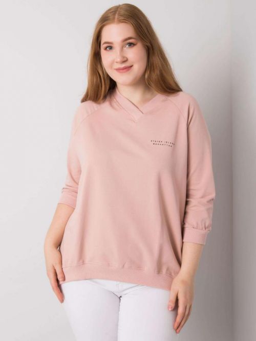 RŮŽOVÁ MIKINA BEZ KAPUCE -RV-BL-6852.22P-DARK PINK Velikost: ONE SIZE