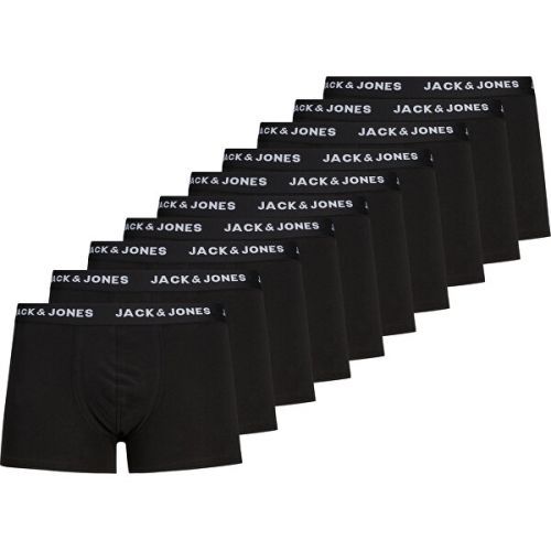 Jack&Jones 10 PACK - pánské boxerky JACSOLID 12189937 Black M
