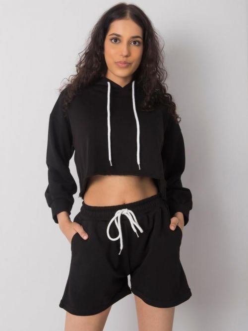 ČERNÁ KRÁTKÁ TEPLÁKOVÁ SOUPRAVA -EM-KMPL-581.07P-BLACK Velikost: S/M