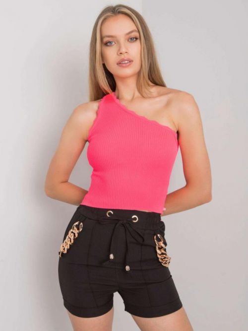 NEONOVĚ RŮŽOVÝ TOP NA JEDNO RAMENO CA-TP-1483.10X-PINK Velikost: ONE SIZE