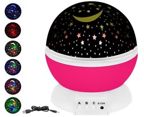 Dětská lampička MAXY - projektor noční oblohy, osvětlení LED - BR7270 Barva: růžová