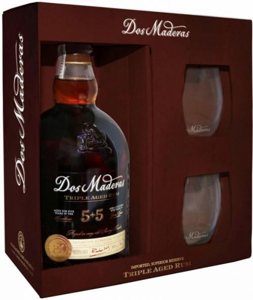 Dos Maderas 5+5 YO 40% 0,7l dárkové balení se sklenkami