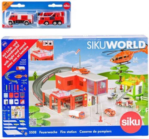 SIKU World Požární stanice s hasičskými auty