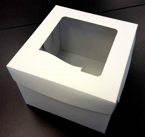 Dortová krabice bílá čtvercová s okénkem (25 x 25 x 19,5 cm) WR1 dortis